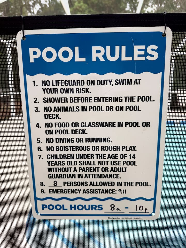 Please be sure to read and follow all posted pool rules.  Please do NOT remove the pool fence, use the gate only to access the pool area.