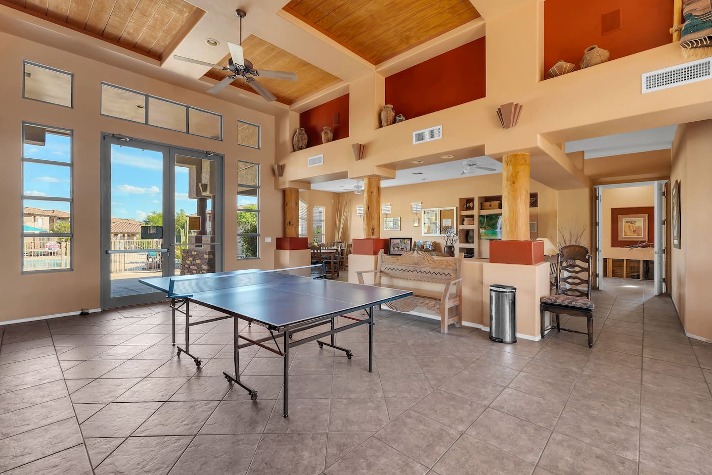 Clubhouse with ping-pong table