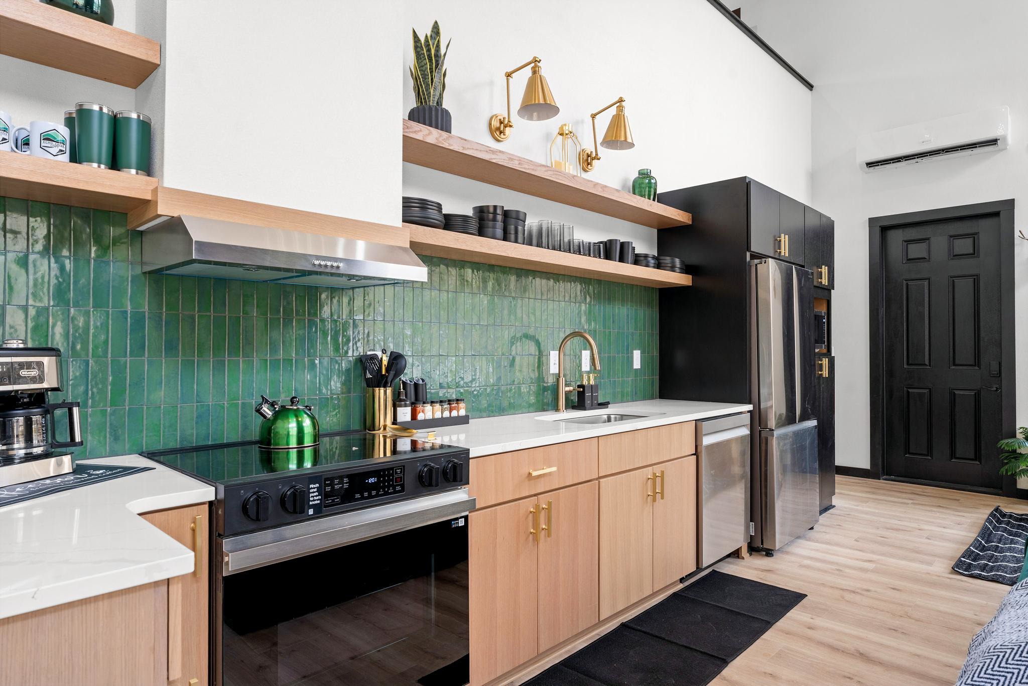 Cook up breakfast, snacks, or a gourmet meal in the fully stocked, design-forward kitchen for slow mornings or cozy nights in