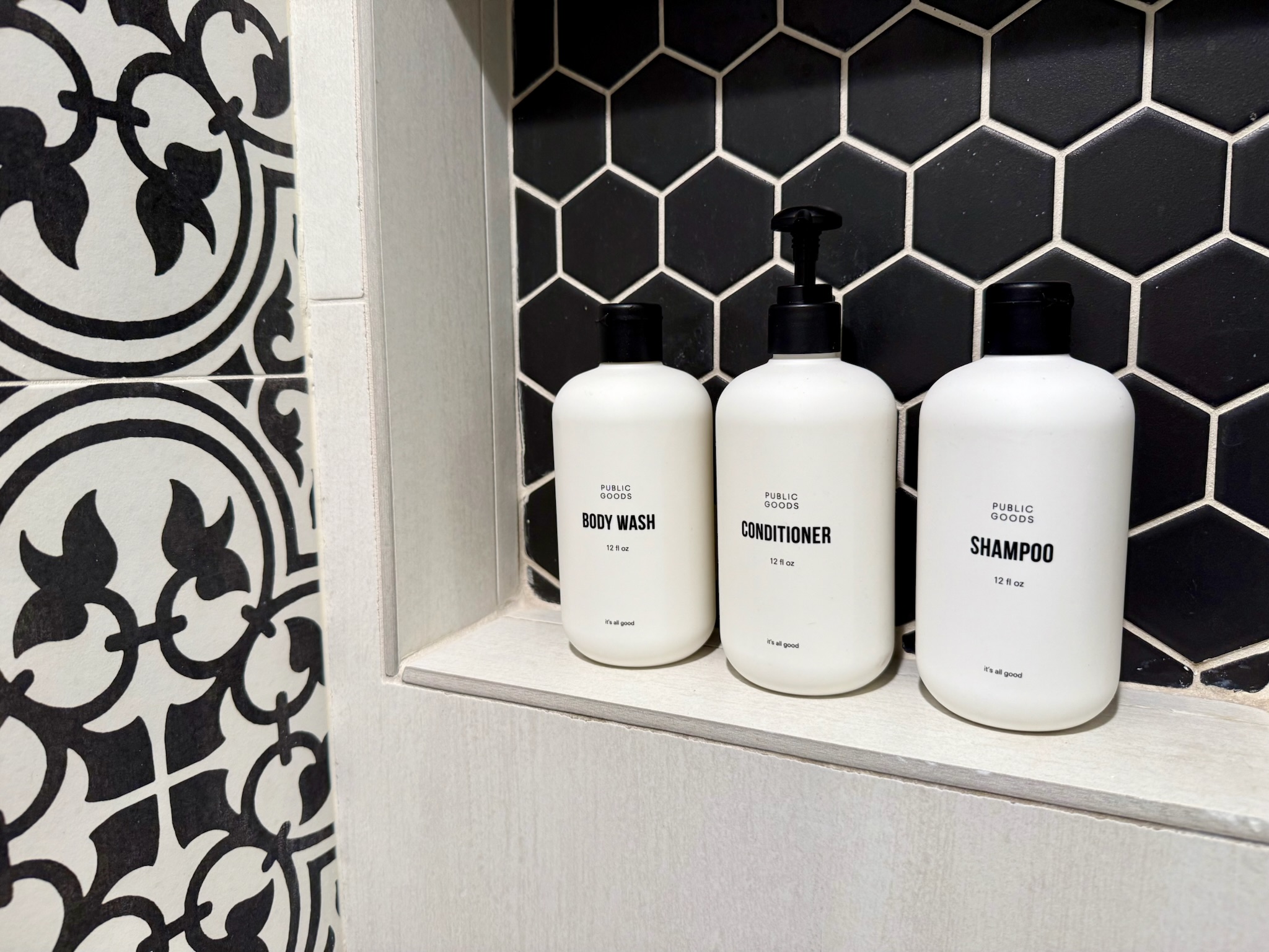 We supply Public Goods Shampoo, Conditioner, and Body Wash