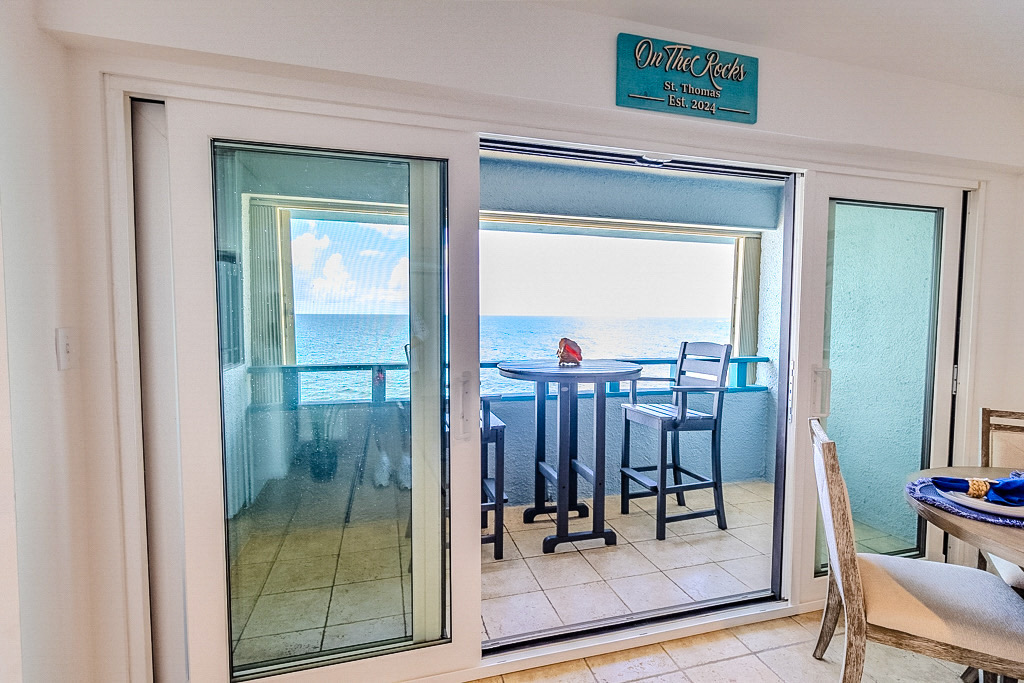 Glass sliding doors offer indoor-outdoor living anytime.