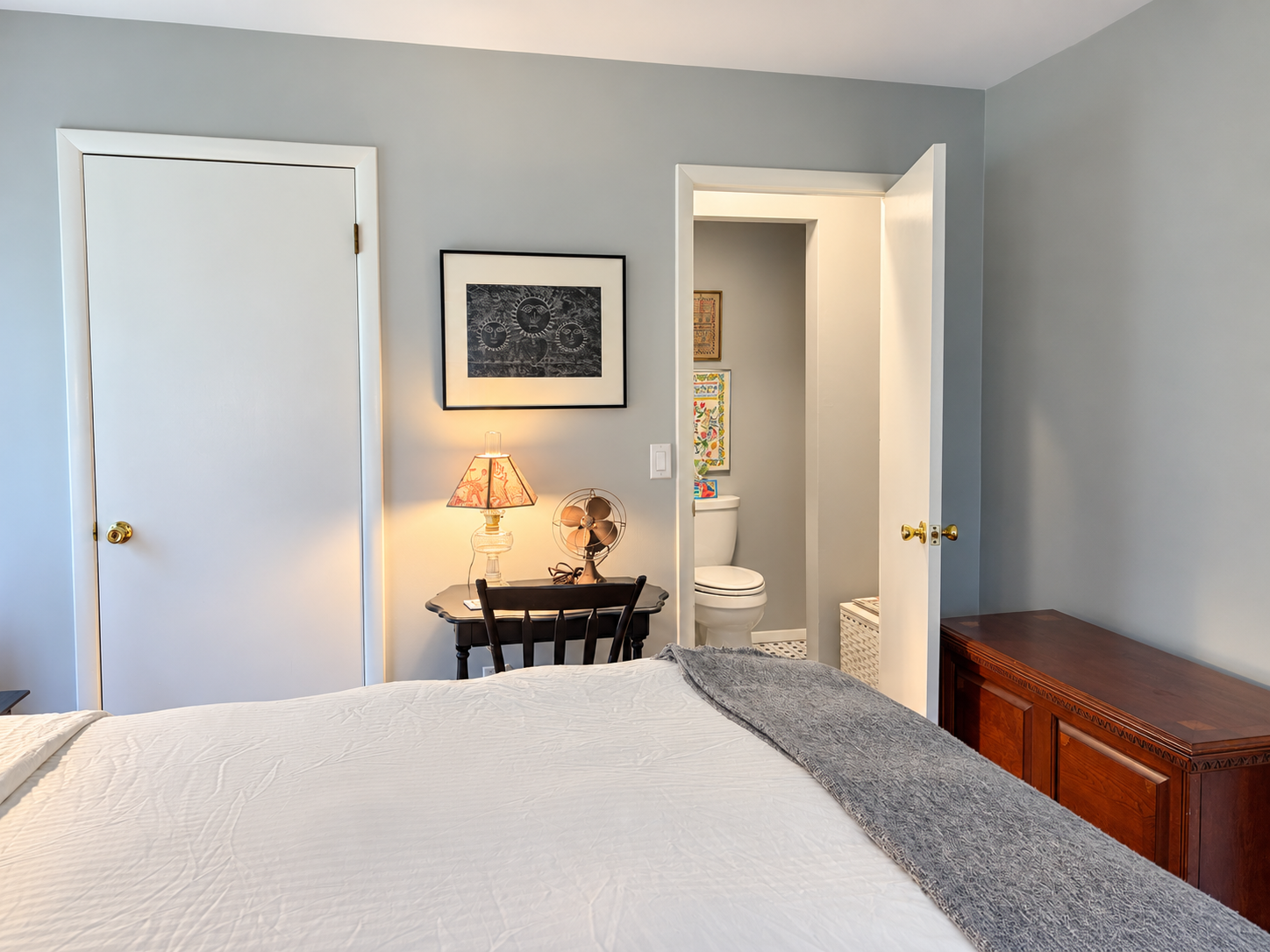 Half bath entrance in the king bedroom.
