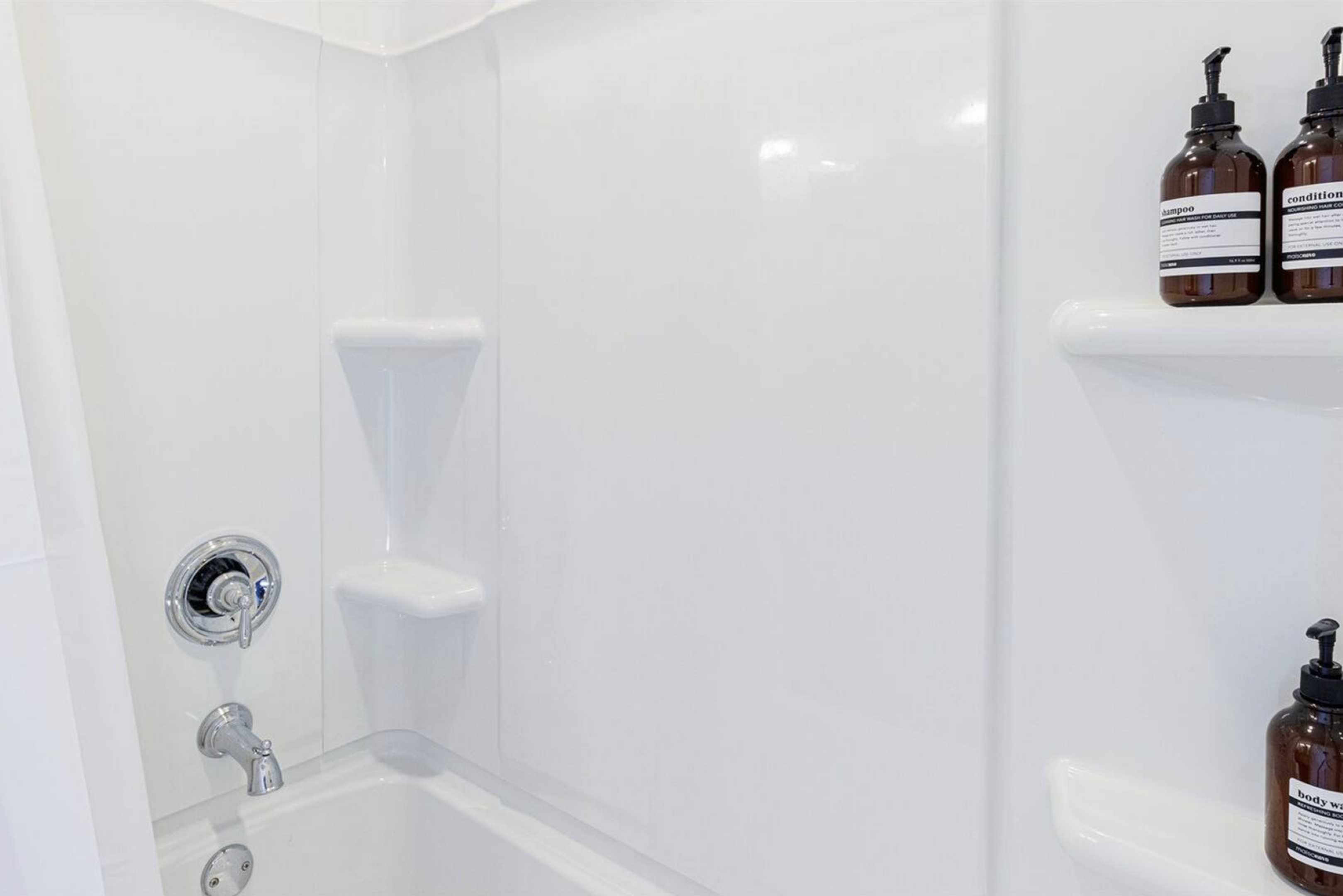 With a shower/tub combination