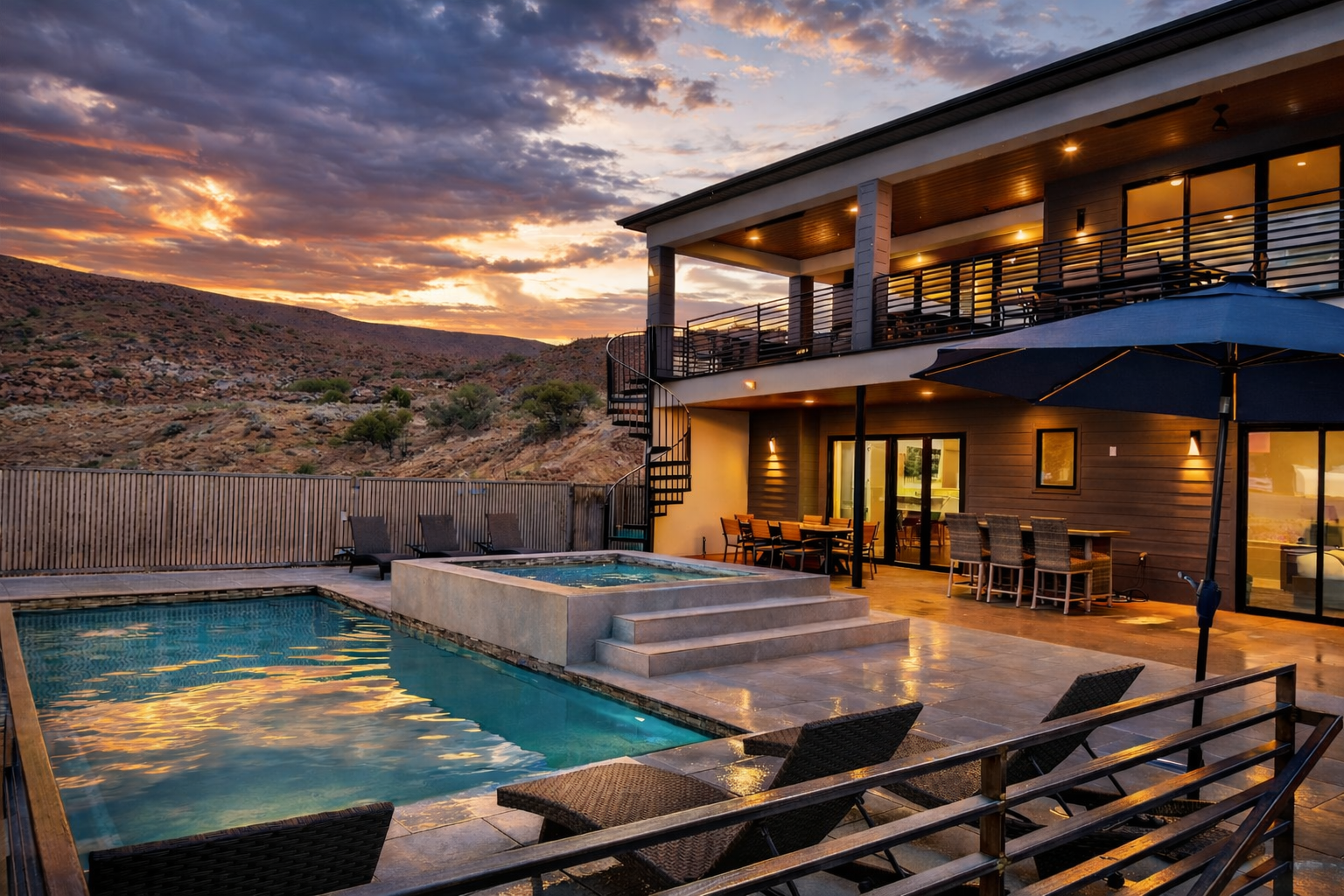 Open patio and pool space to enjoy the panoramic views