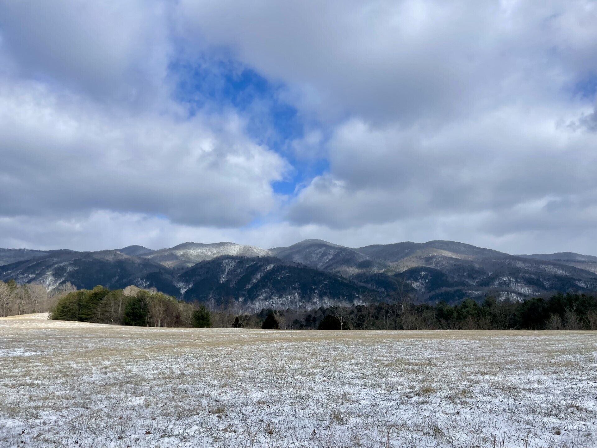 The mountain range above Red Gate taken from across the river 