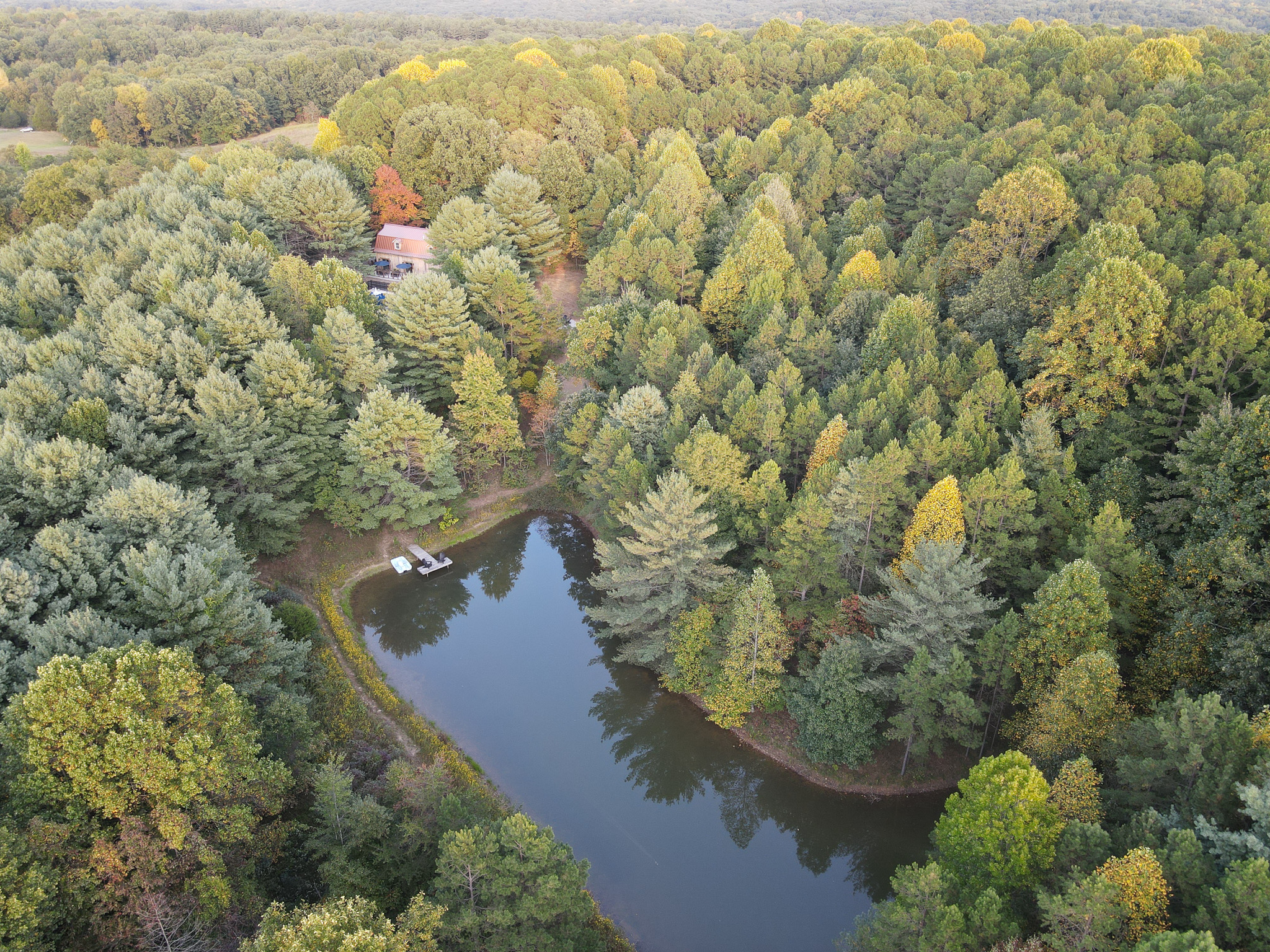 Private pond for catch and release fishing, Peddle boating, and star gazing