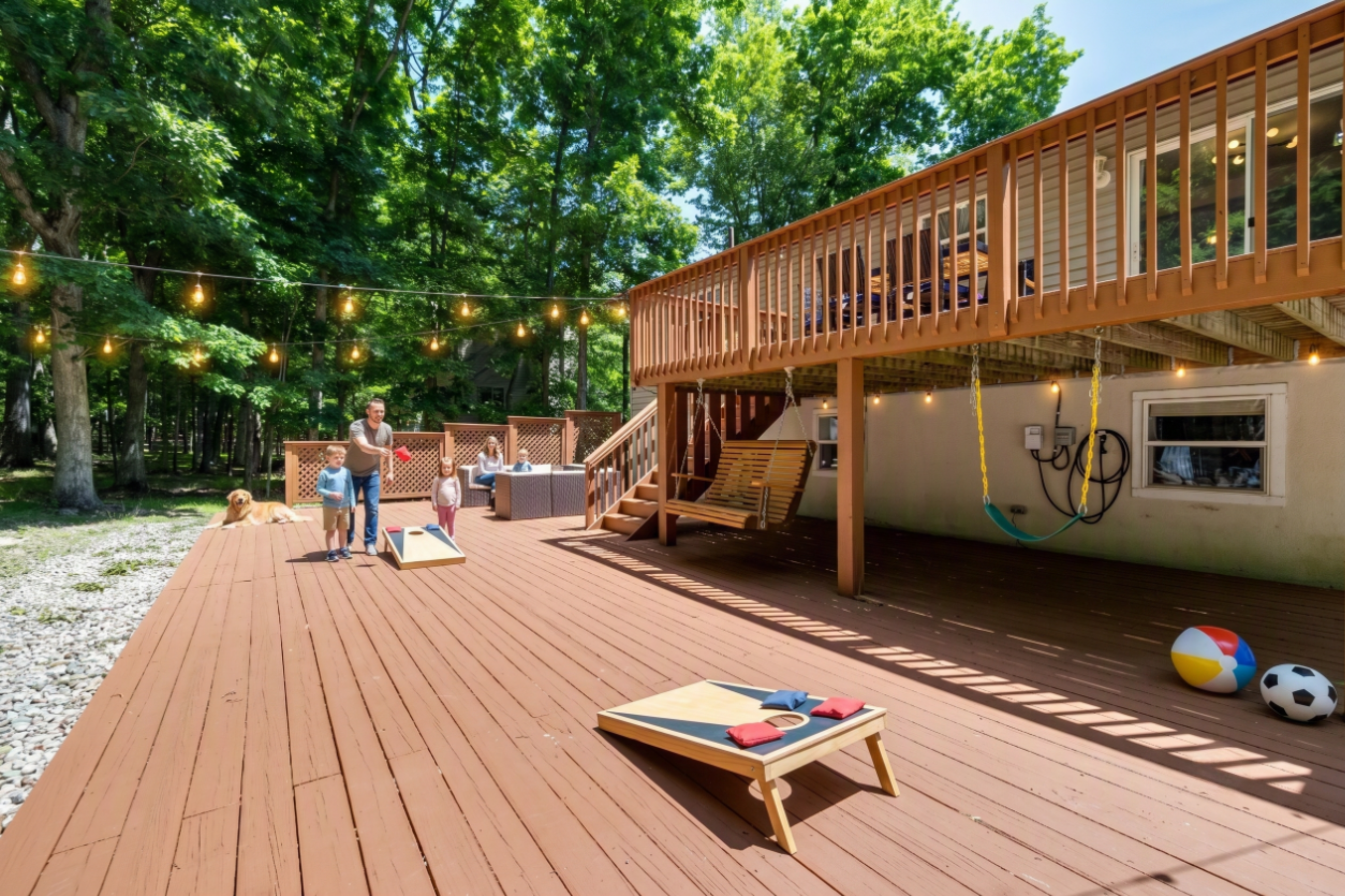 Yard games and swinging seats for the perfect lazy afternoon