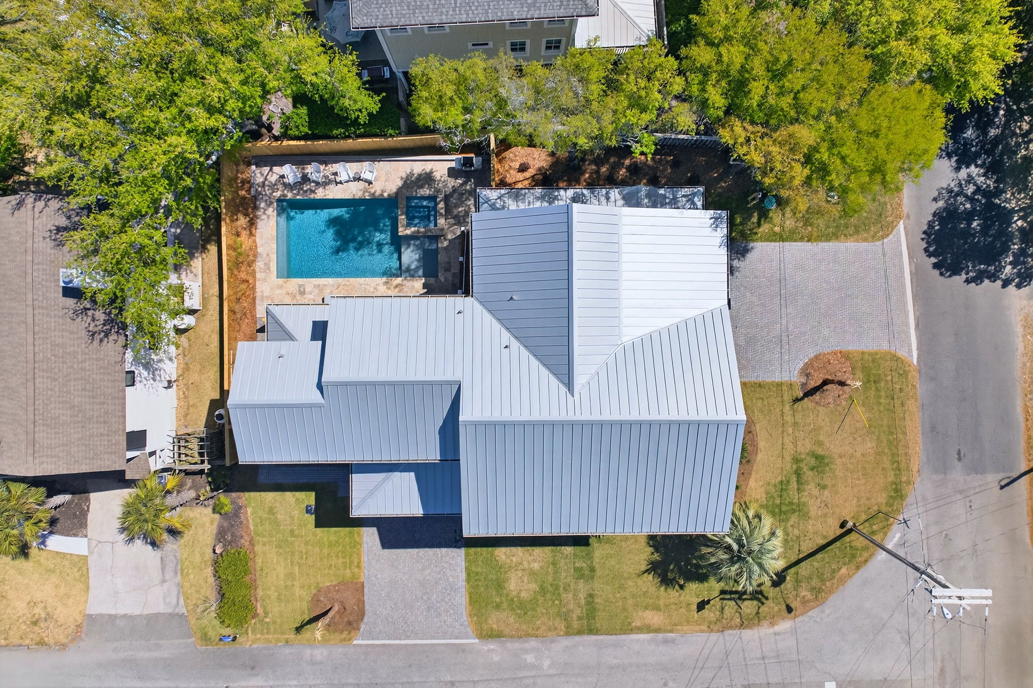 Aerial View of House | On Beach Time | 6 30th Ave, Isle of Palms, SC | IOP Escapes