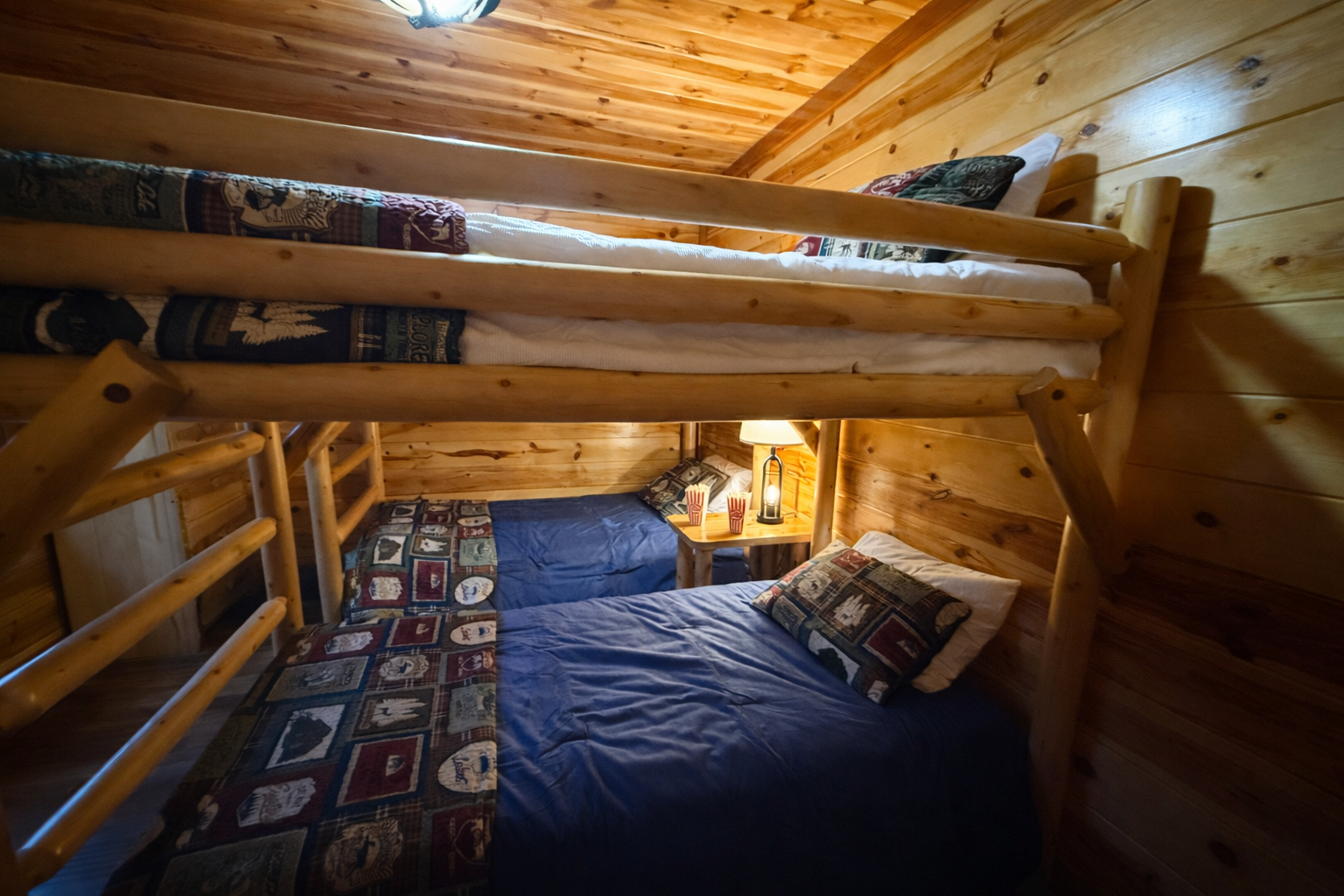 A little rustic, a little luxurious, the bunkroom provides the perfect adventurous yet peaceful retreat for your little ones.