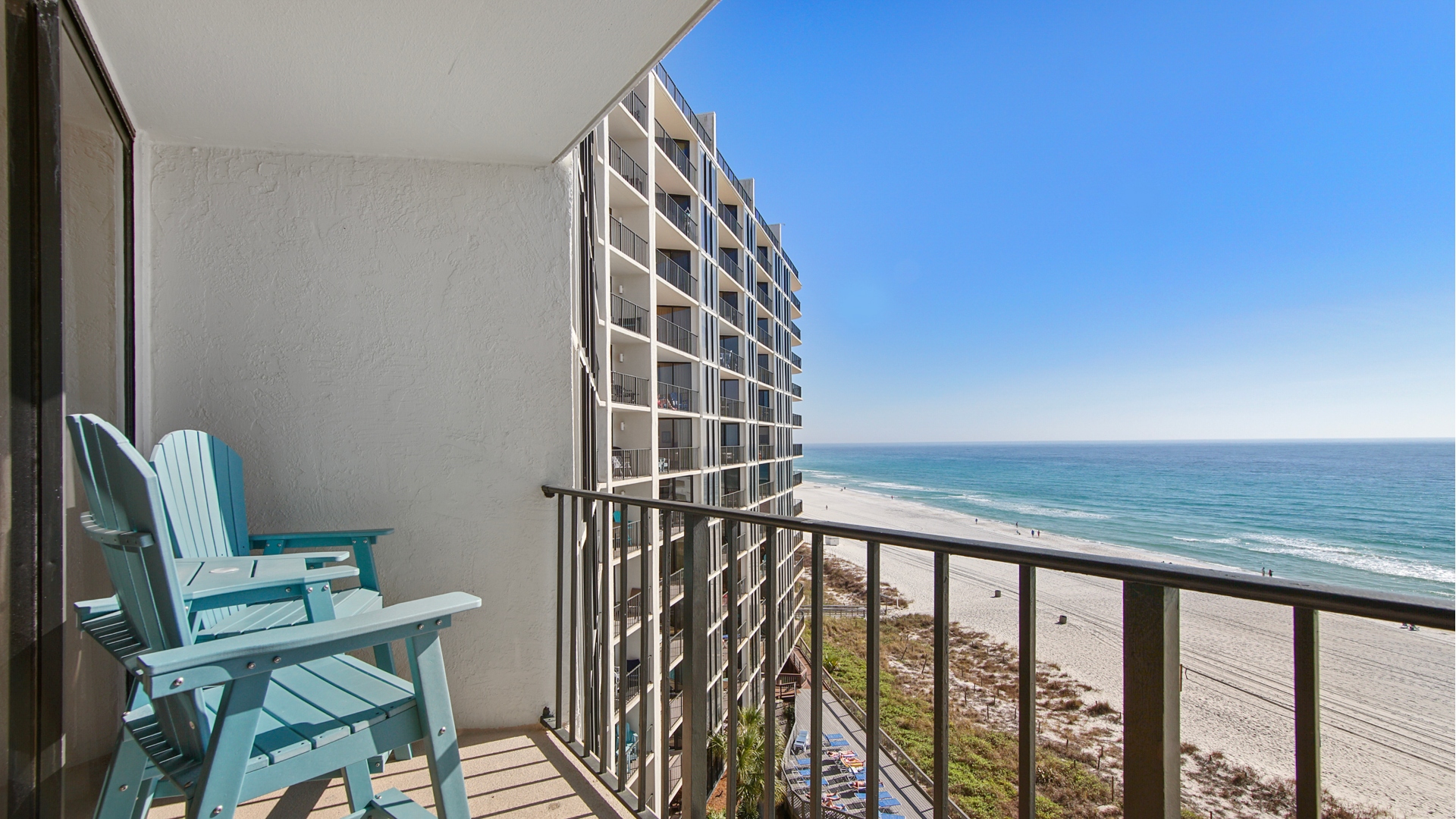 Private balcony with seating to enjoy the water view