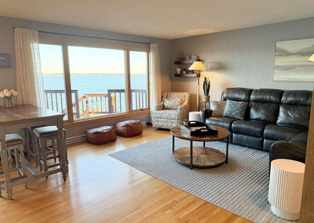 Ample seating in living room.