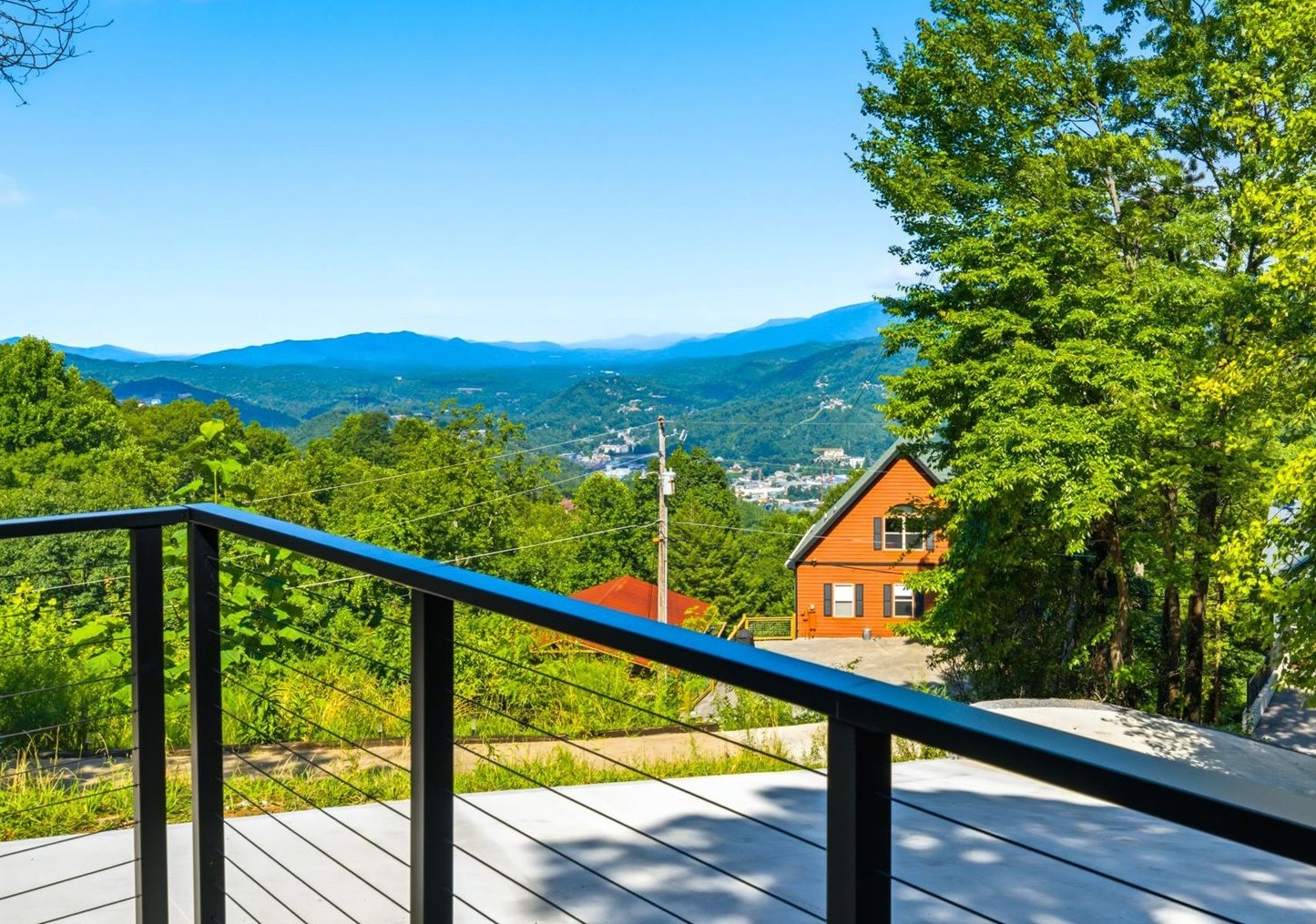 Take in the mountain views from the living room or step out onto the deck.