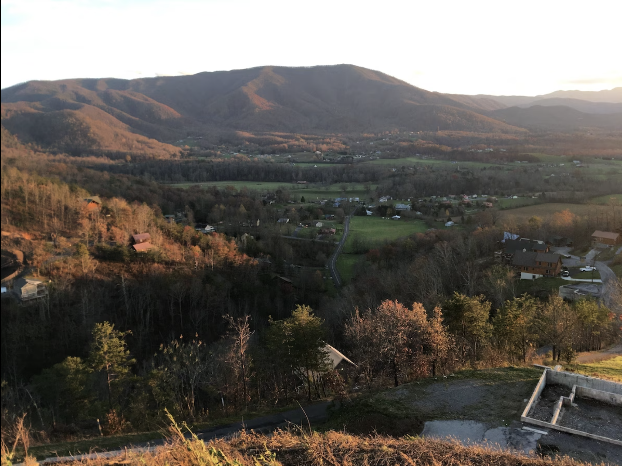 Looking down from the top of the mountain into Ware's Valley