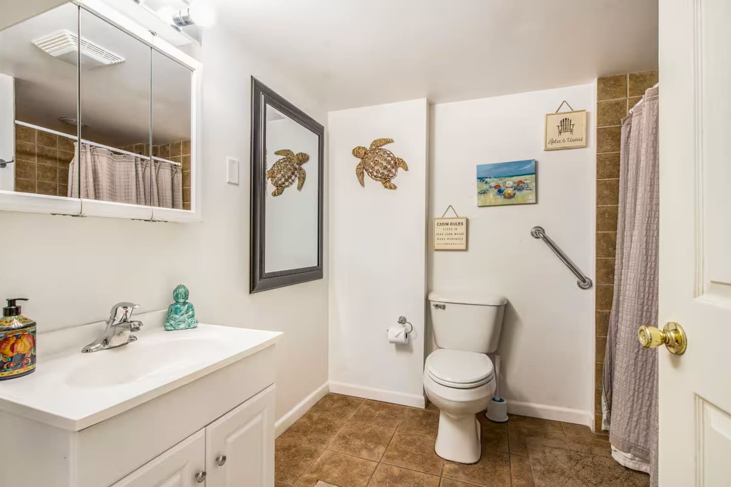 Bathroom in lower level. Walk in shower.