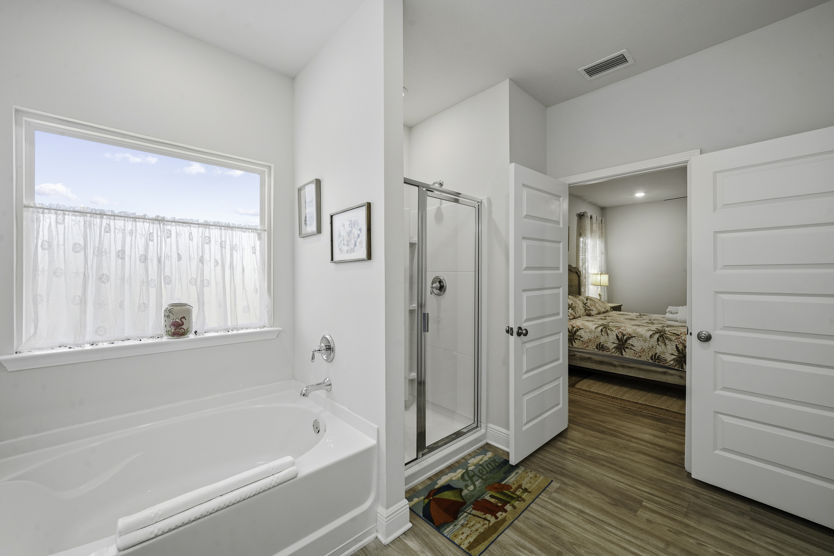 Separate tub and walk-in shower for ultimate convenience
