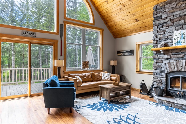 Covered porch at a PineTreeStays home &mdash; book direct and save