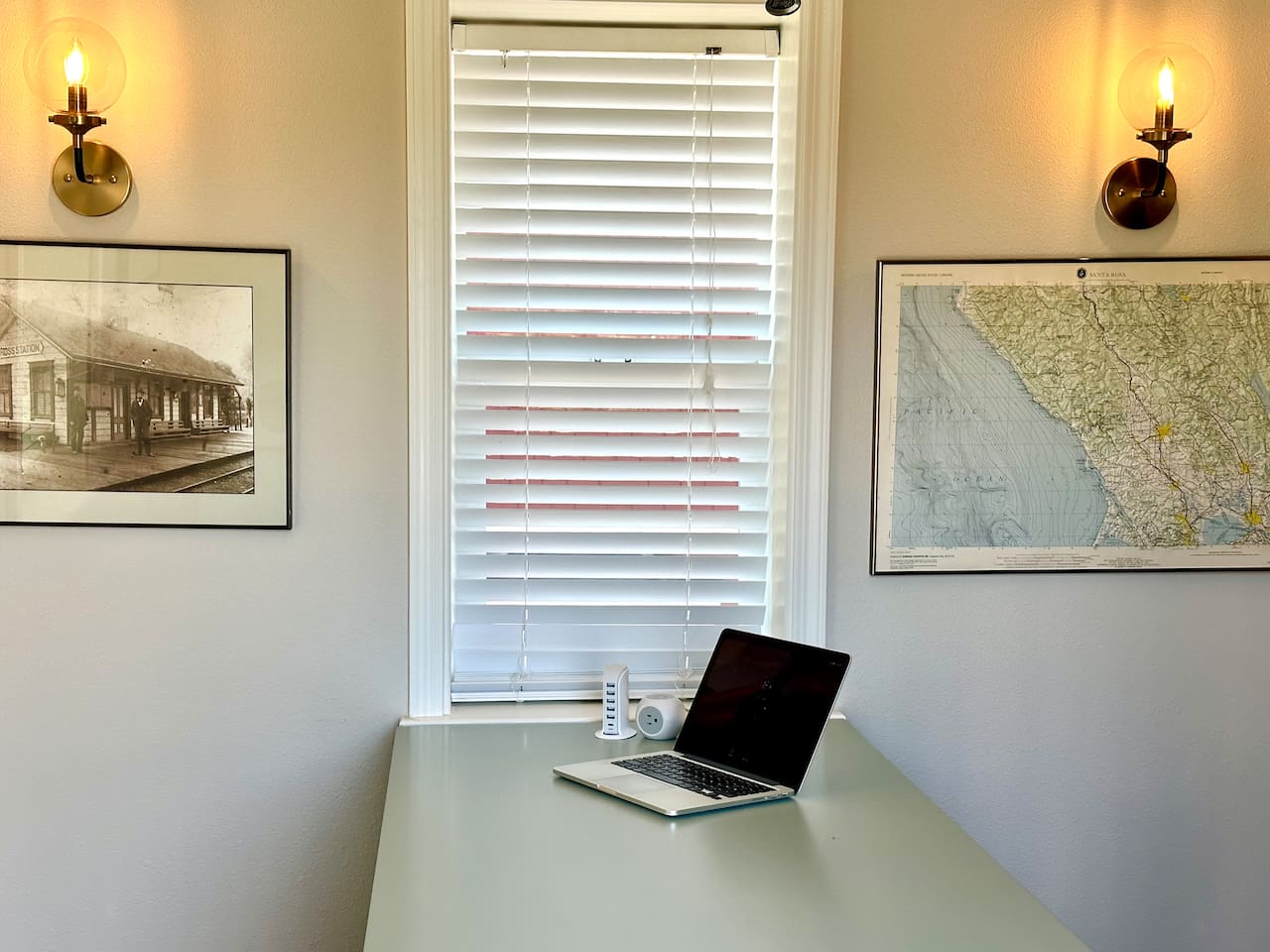 On the second floor of the water tower is a private office where you can get lots of work done, if you need some privacy and a dedicated workspace.