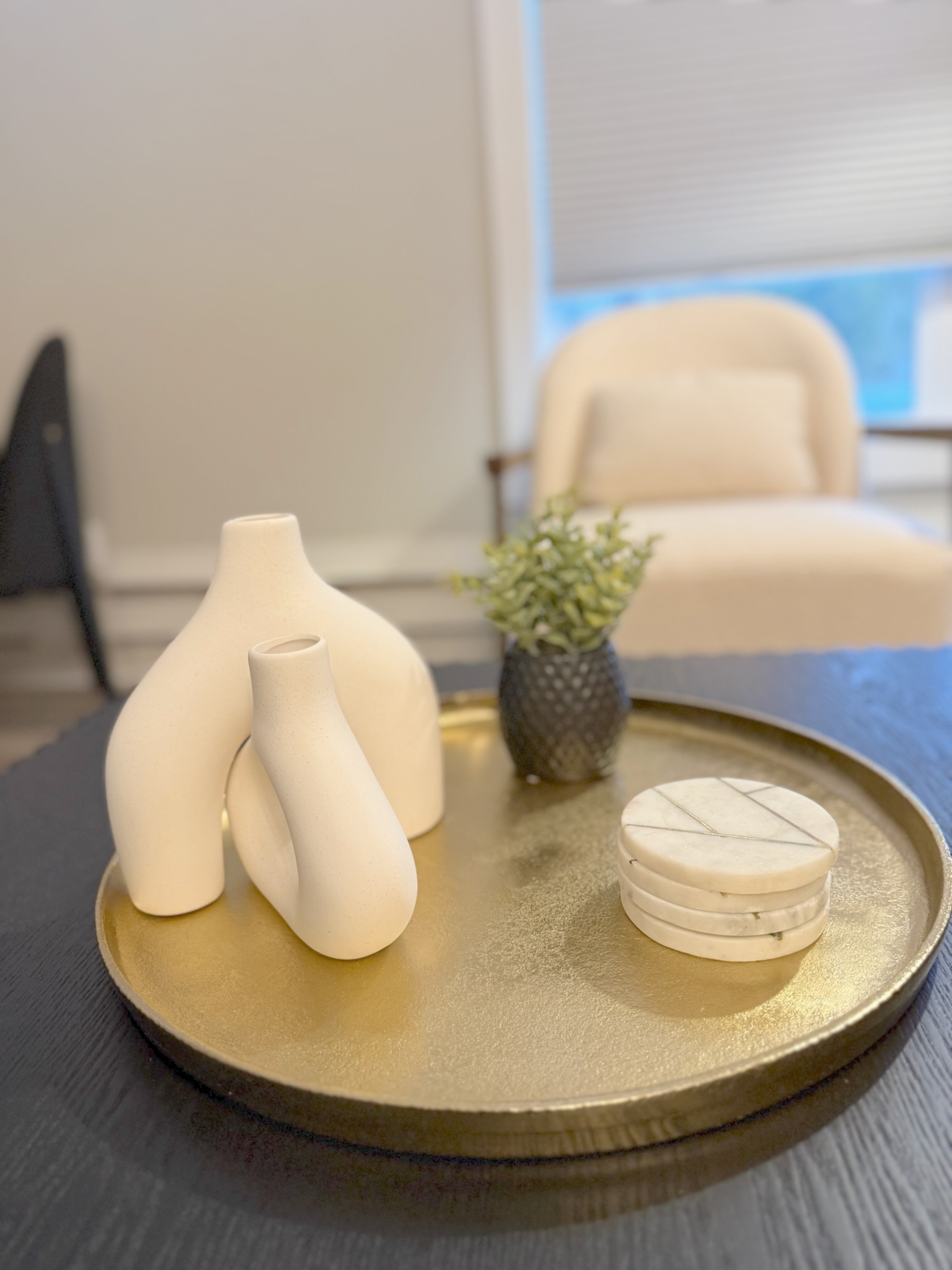 The condo is tastefully designed using a variety of decorative items  and materials