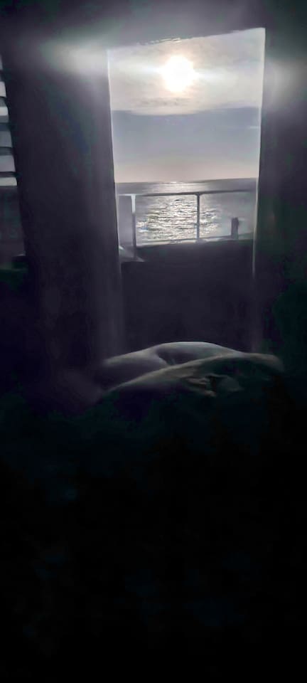 Romantic moonrise from bedroom