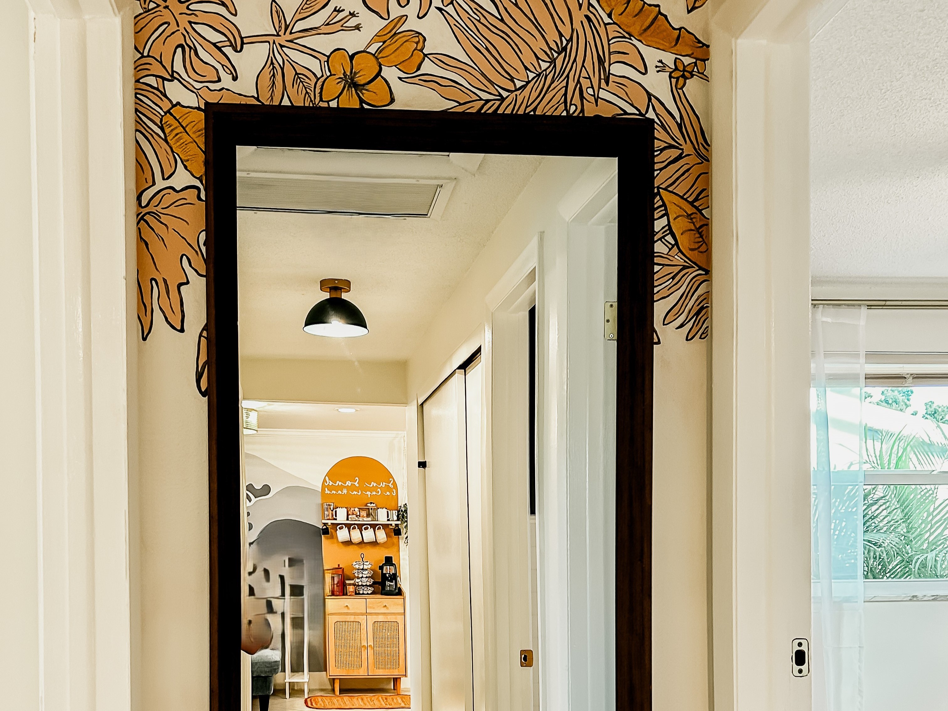 Hallway Full Size Body Mirror & Local Artist Mural