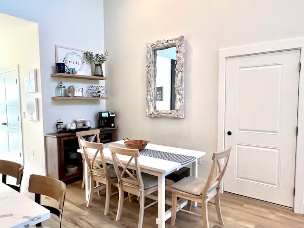 Pull up a chair at the dining table and let the group catch up over breakfast before the day starts.