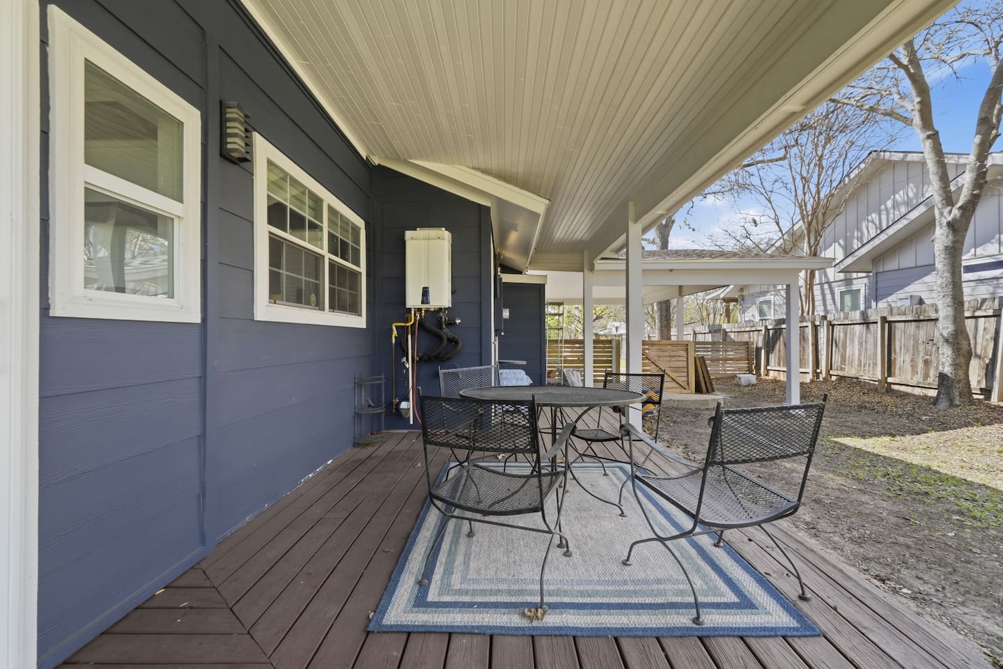Relaxing patio space, perfect for enjoying fresh air and unwinding outdoors.