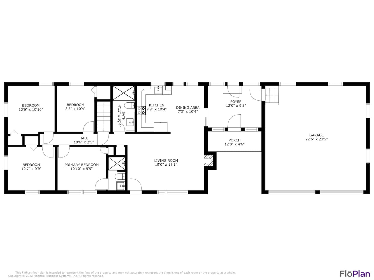 First floor plan, main living space. 4 Beds, 2 full baths (both stand up showers) living room, dining room, the foyer leads out to the deck and 2 car garage. 
