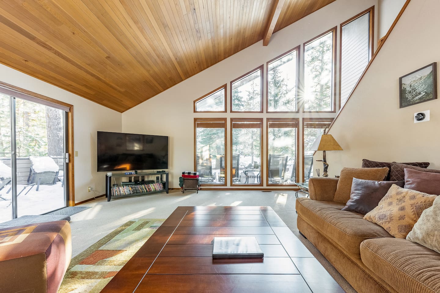 The "window wall" provides plenty of opportunities to enjoy the forest outside!