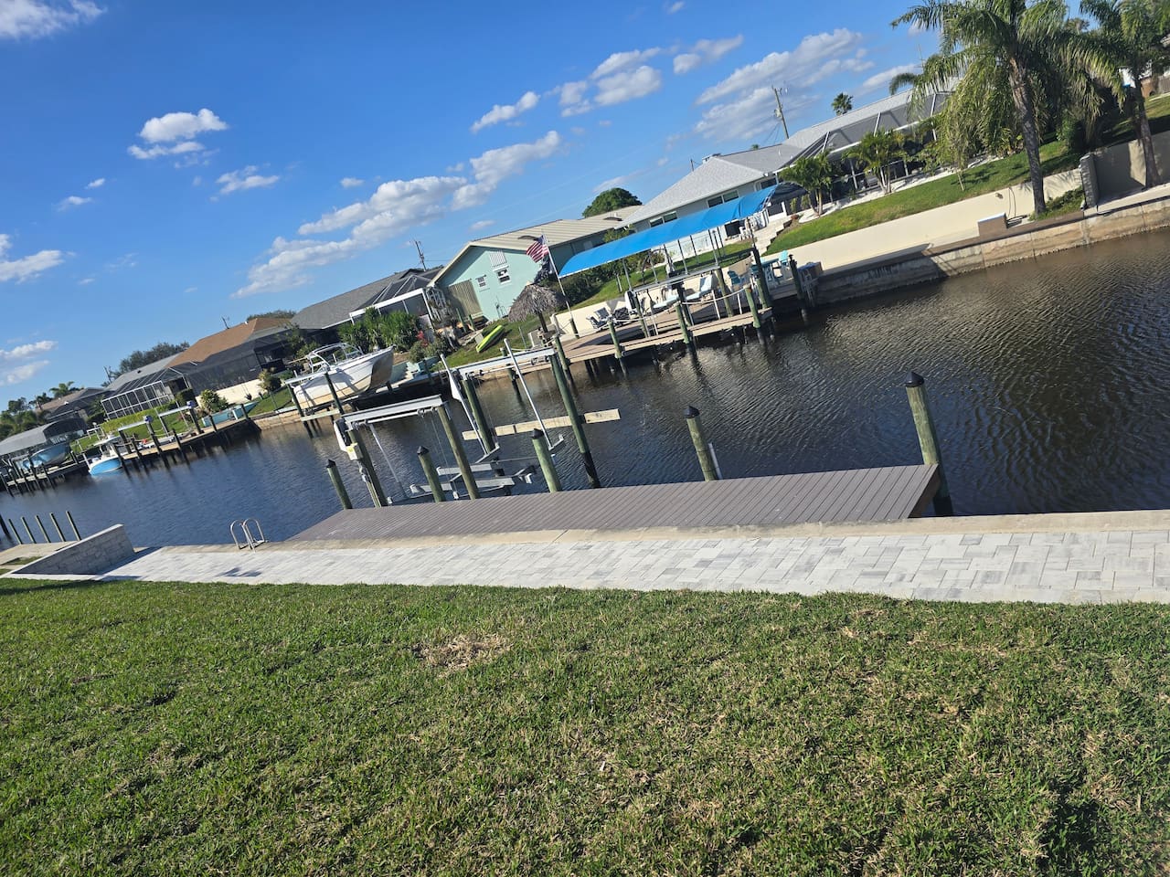 Brand-new paved dock area