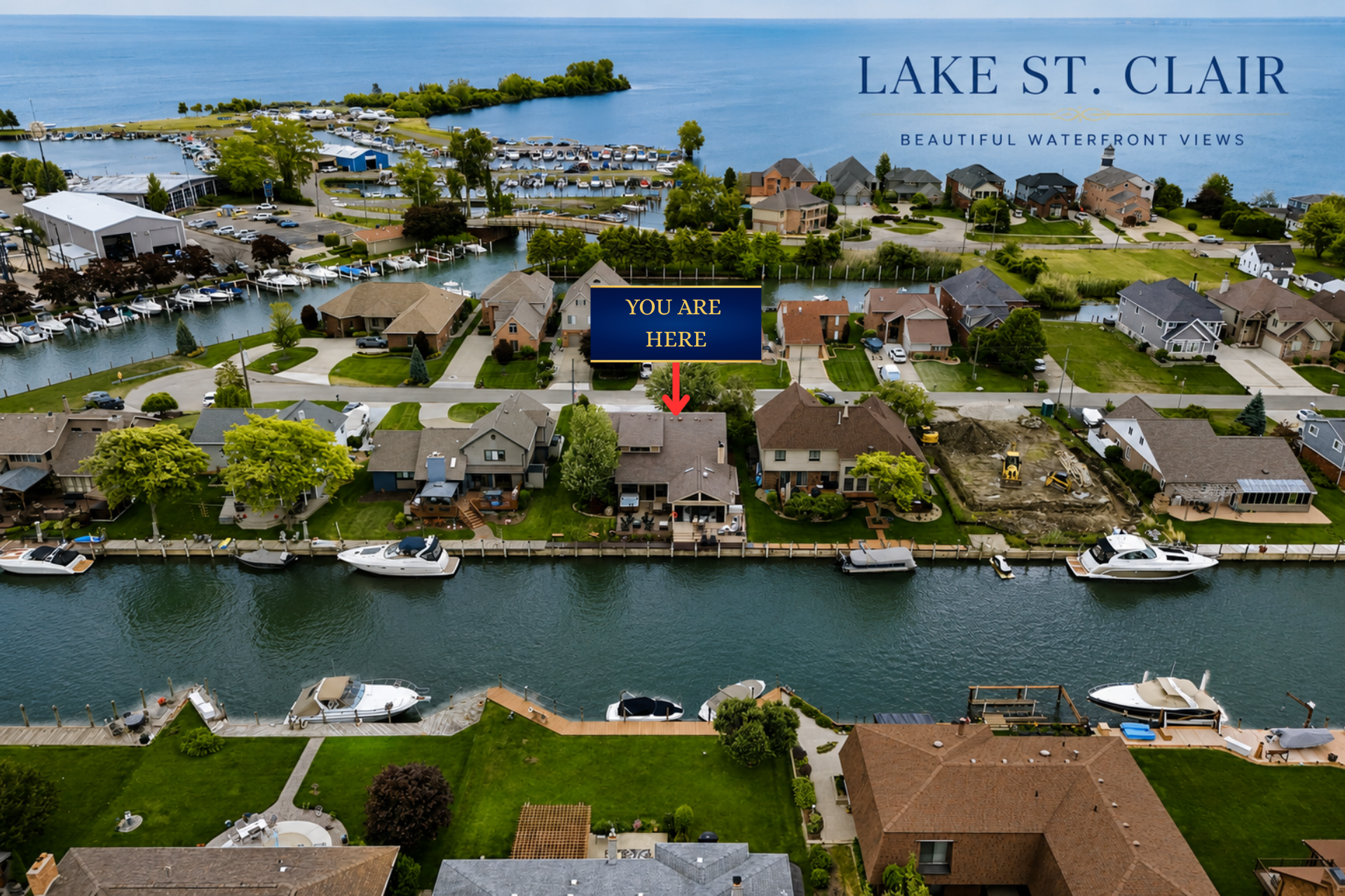 Expansive private driveway designed to accommodate multiple vehicles and a boat trailer. Perfect for enjoying everything Lake St. Clair has to offer.