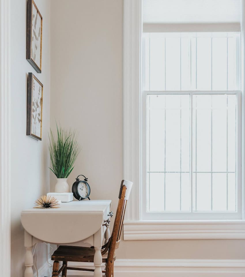 The living room has a corner desk that can serve as an office if you really must get those emails answered...