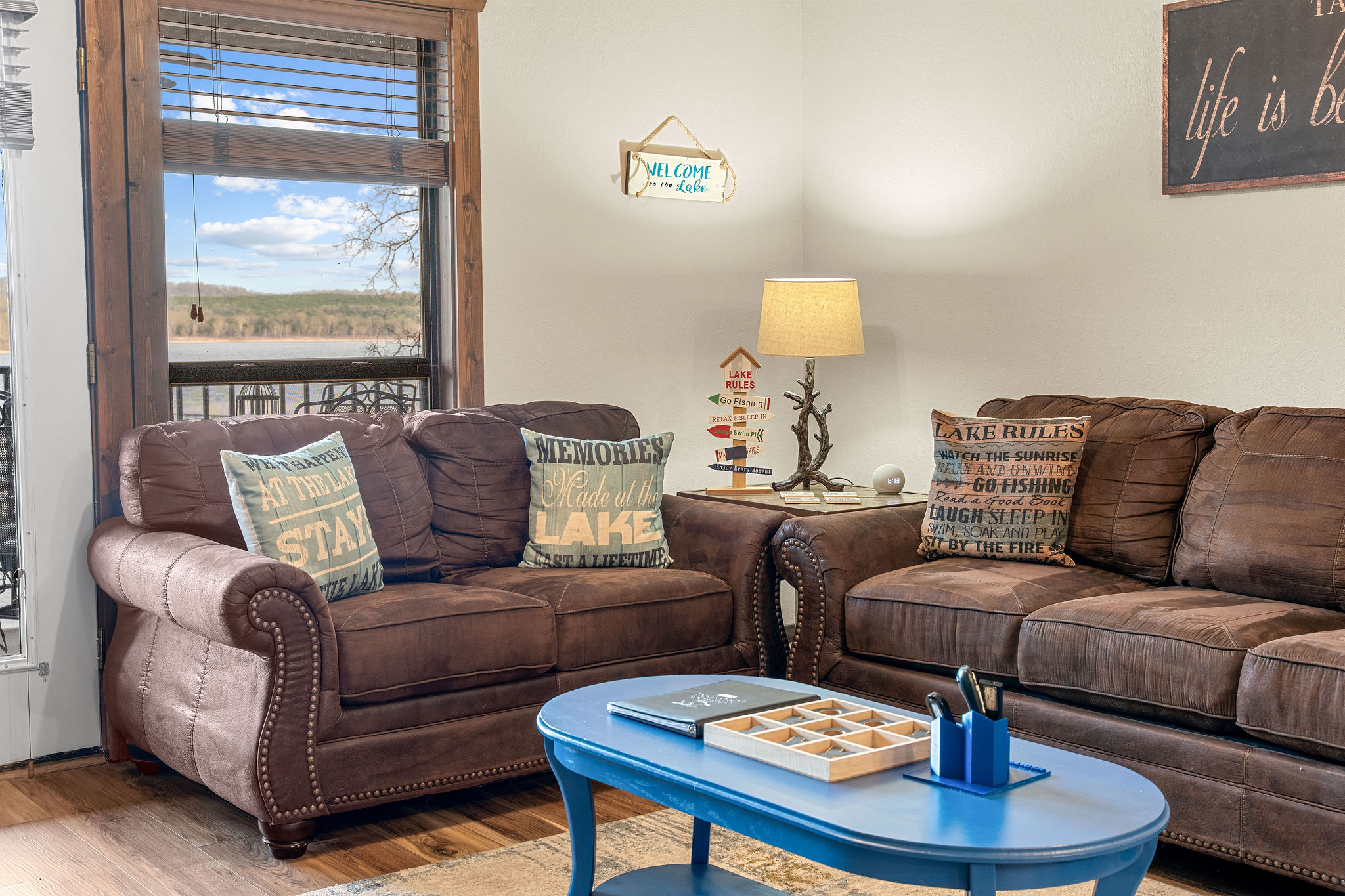 Sofas and Alexa speaker