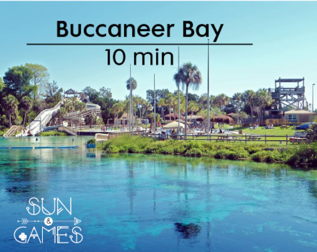 10 minute drive to Buccaneer Bay water park with the very famous mermaid show