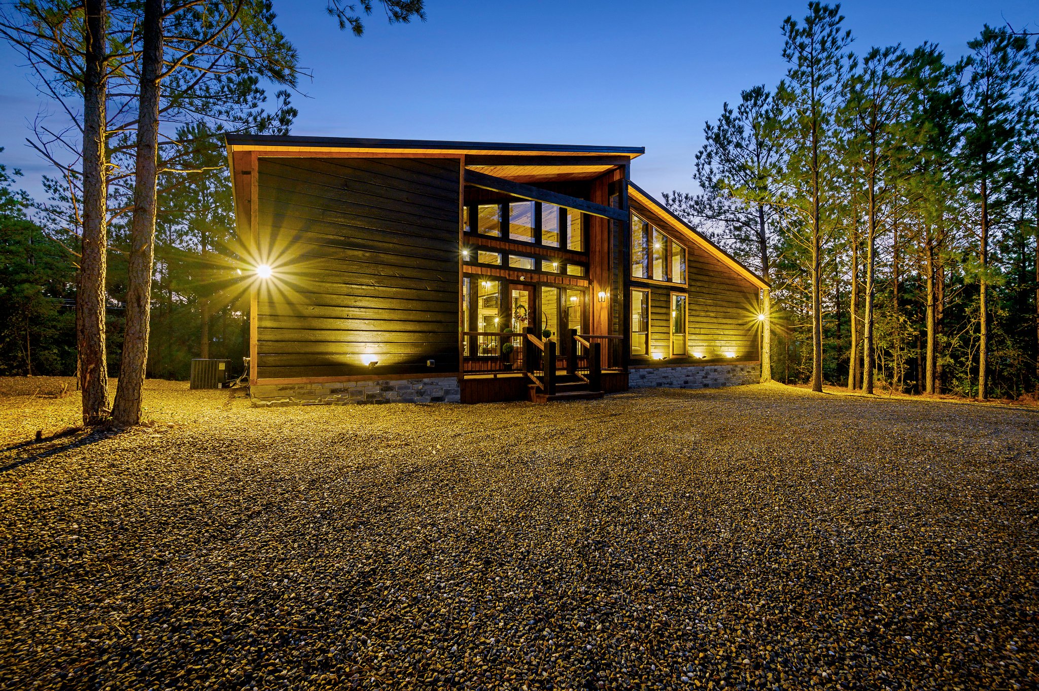 Golden hour perfection at this high-end, modern mountain escape.