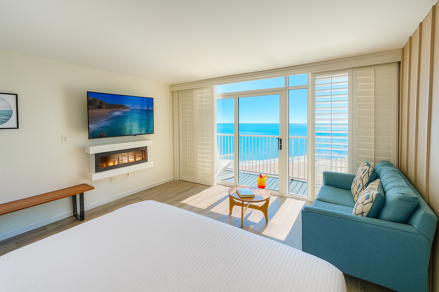 Beautiful views from the king size bed