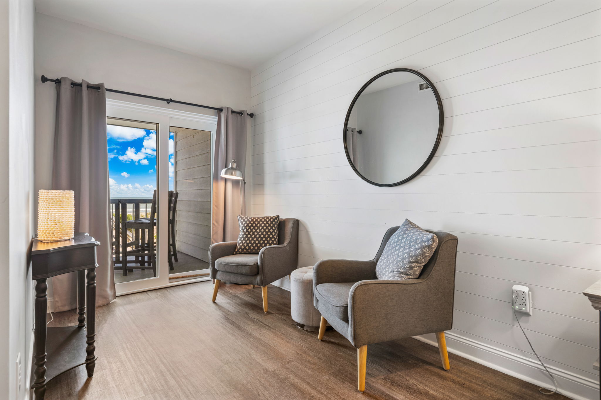 Primary Suite sitting area | Starfish | Oceanview 101 | 1116 Ocean Blvd, Isle of Palms, SC | IOP Escapes