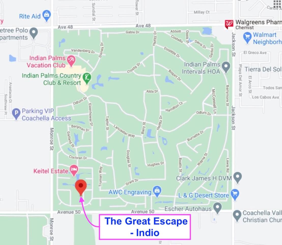Aerial Location Map within Indian Palms Country Club