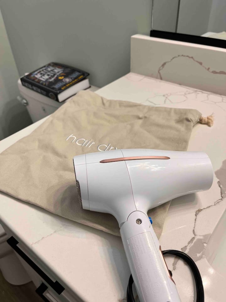 Hair dryers are provided in each bathroom.