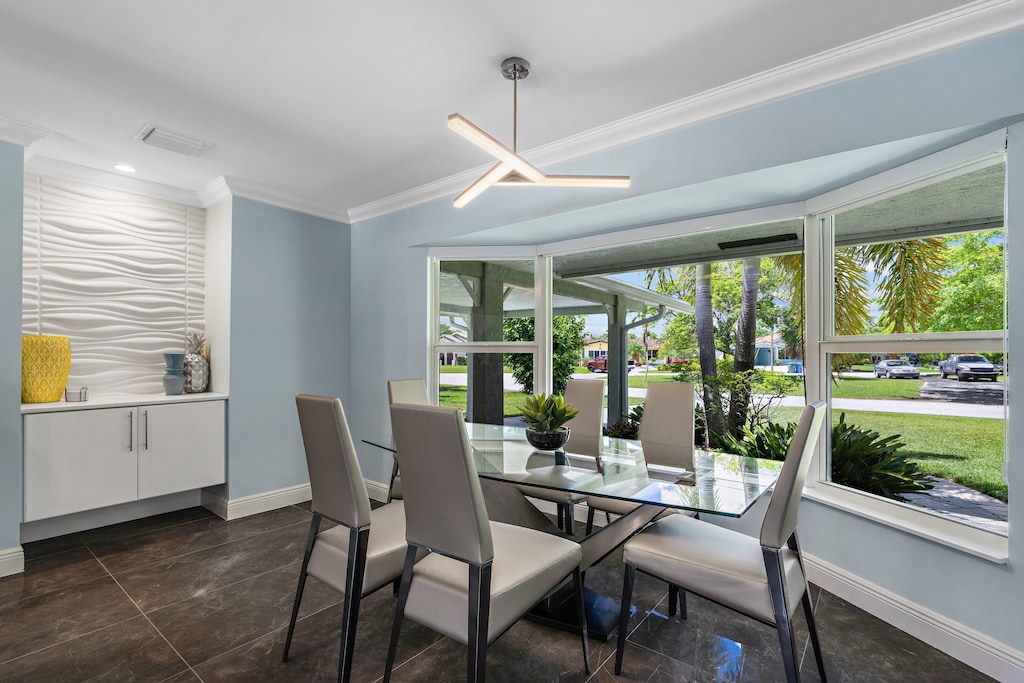 Enjoy indoor dining for breakfast or lunch before heading to the beach!