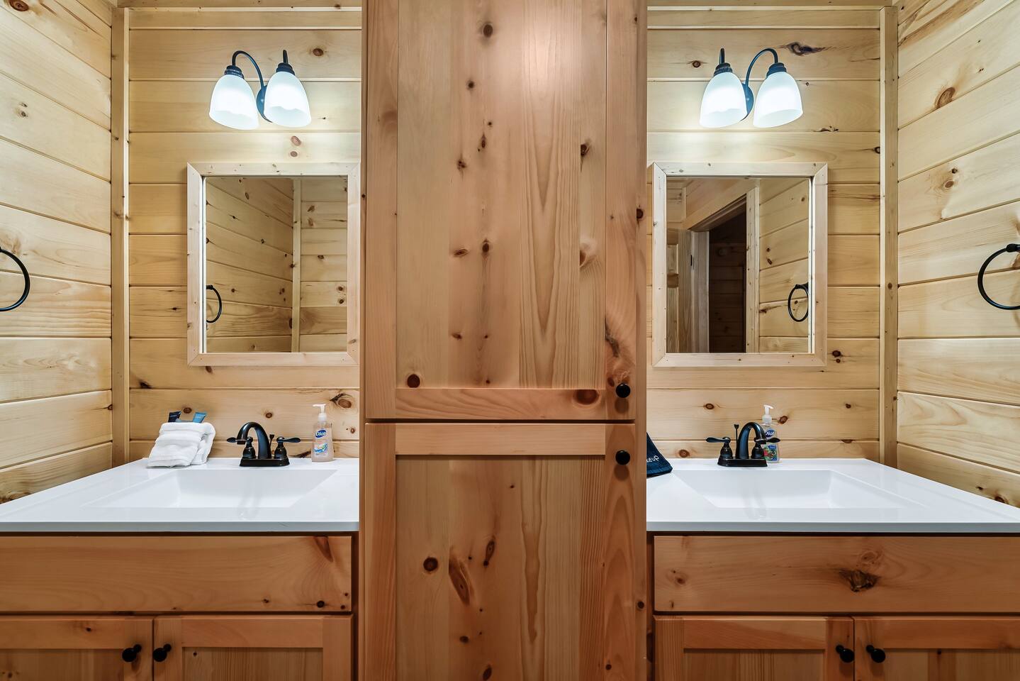 Bathroom #1: There’s plenty of room with the double vanity.