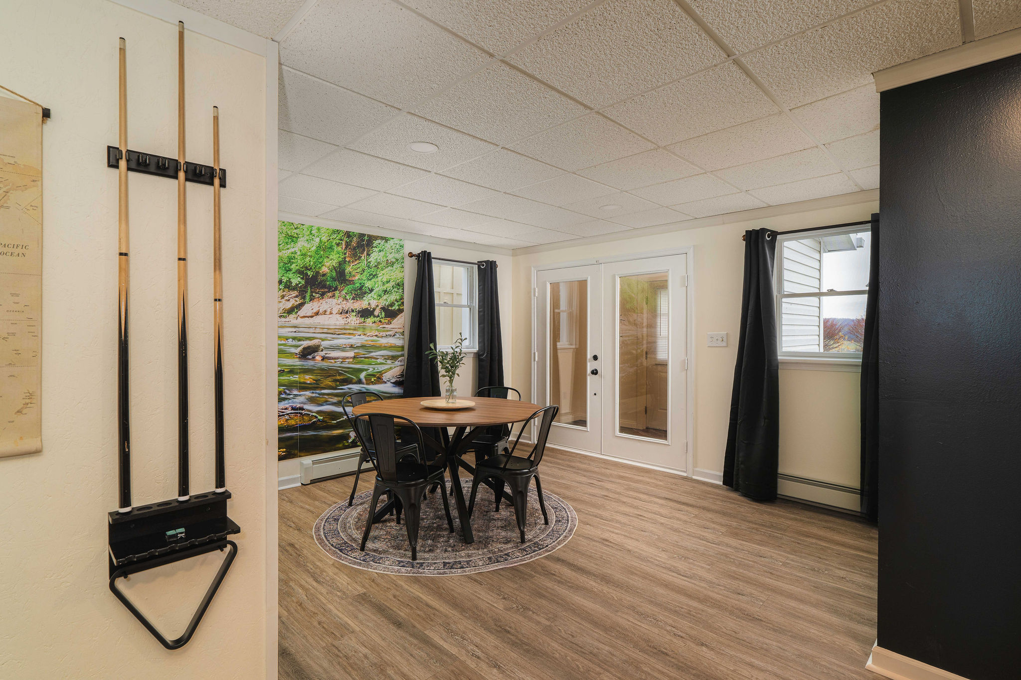 Basement Dining Nook — A quiet space for games, breakfast, or late-night snacks.