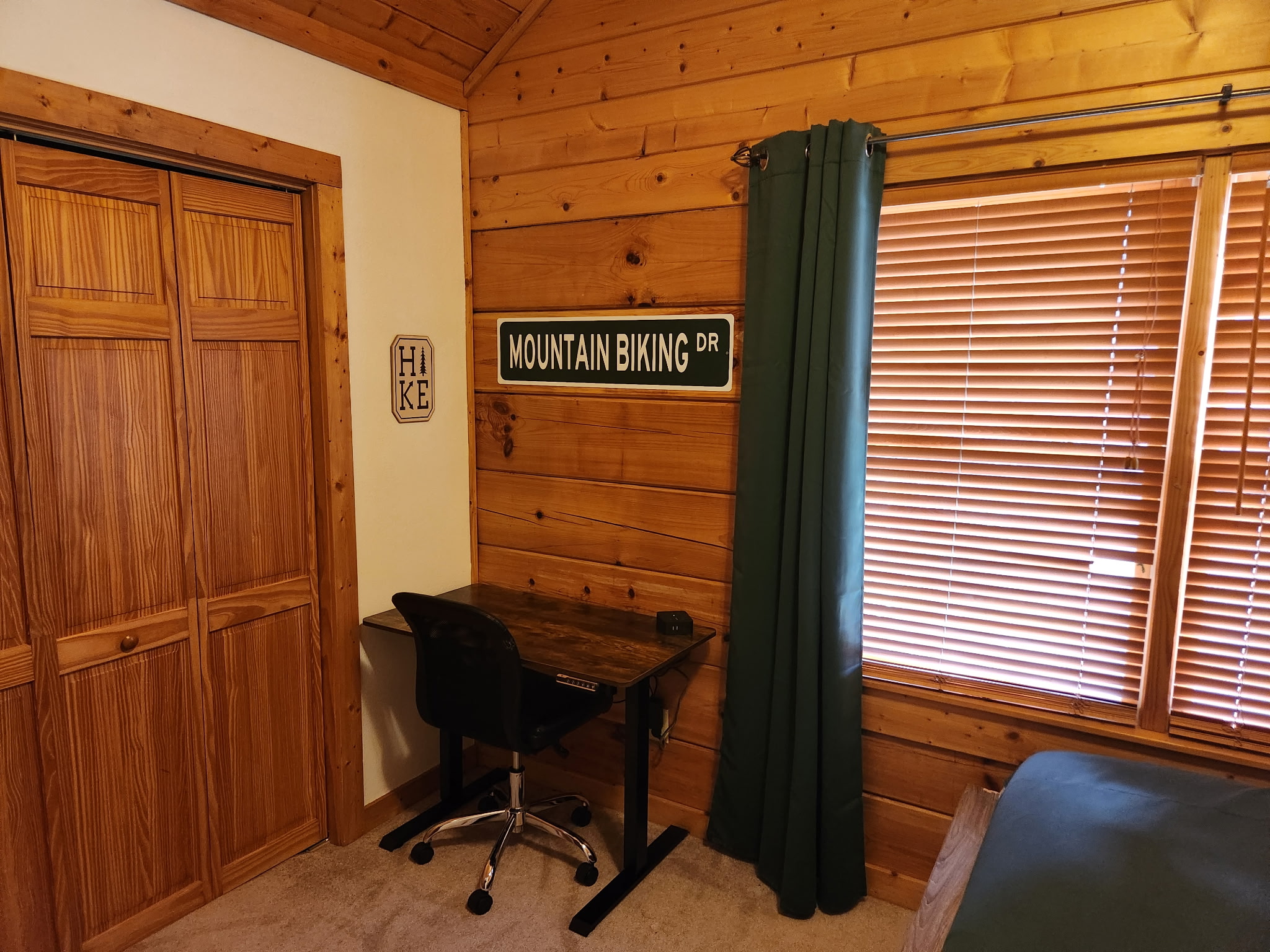 Dedicated desk and work area make it possible to stay connected while still enjoying a mountain getaway.