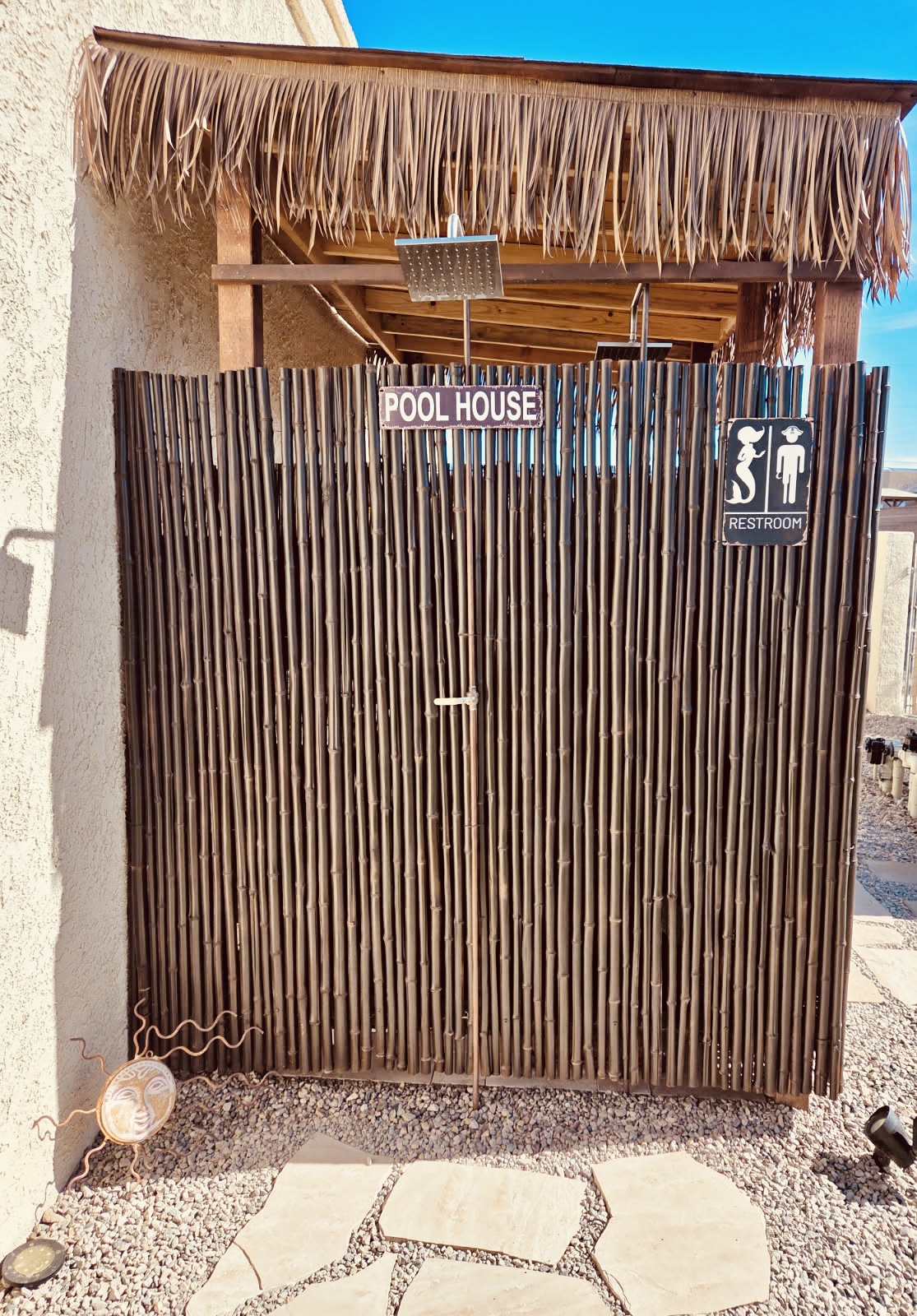 Outdoor pool bathroom & shower