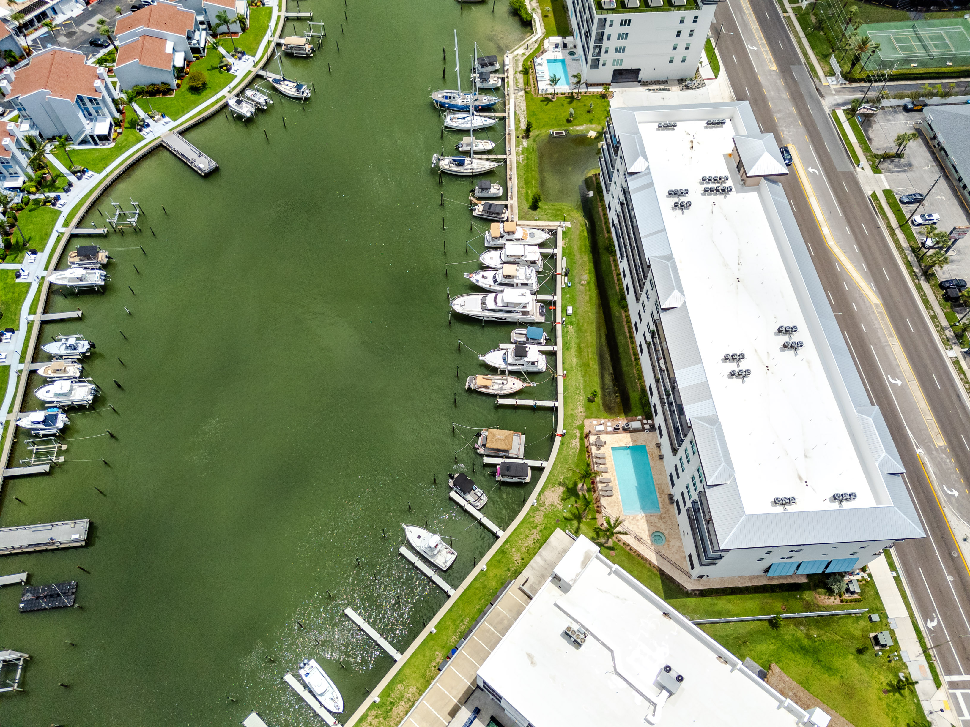 Waterfront location with a nearby Marina