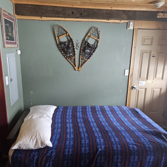 Futon: Full-size bed.