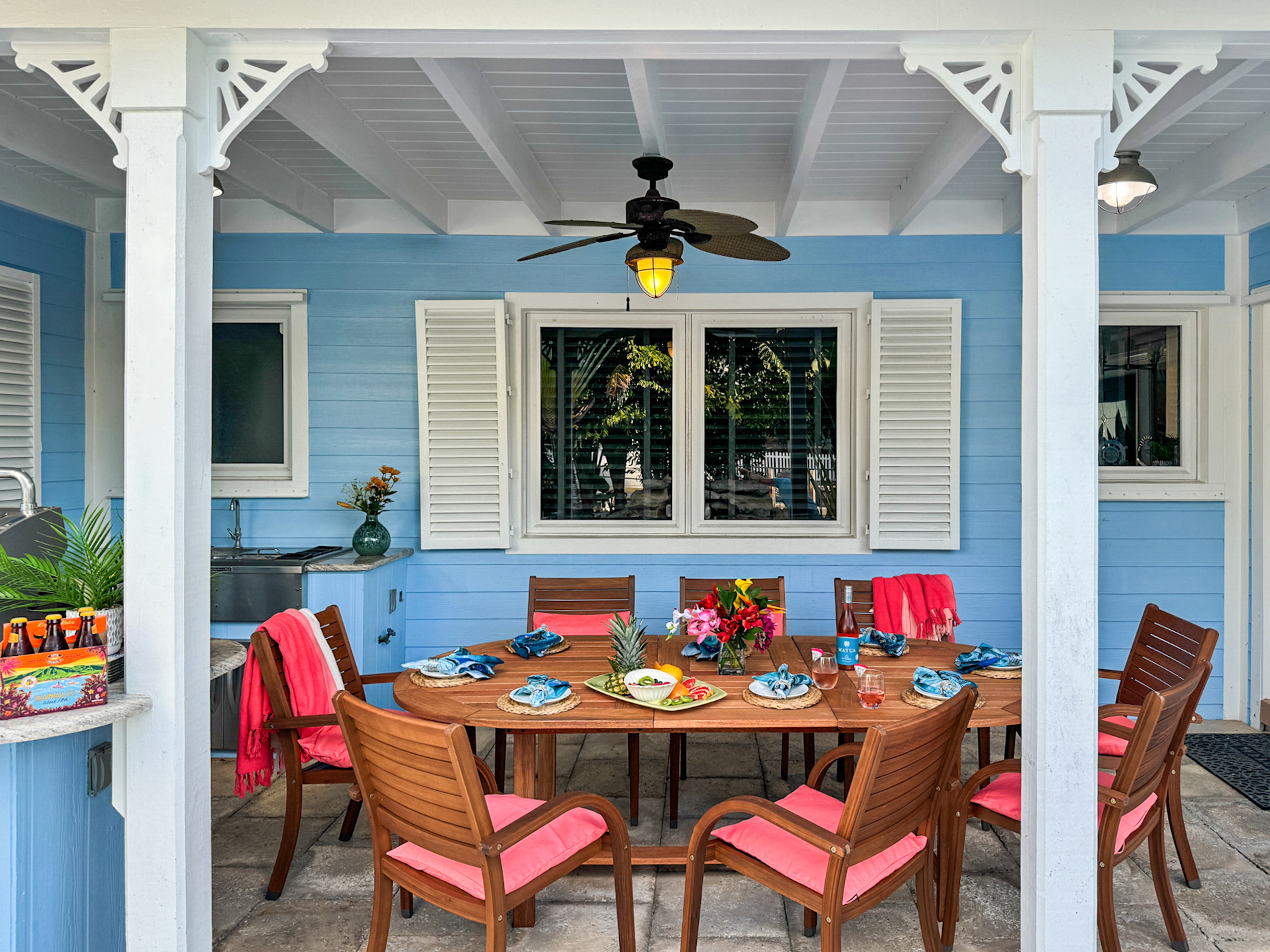 Where there's a covered outdoor dining area...