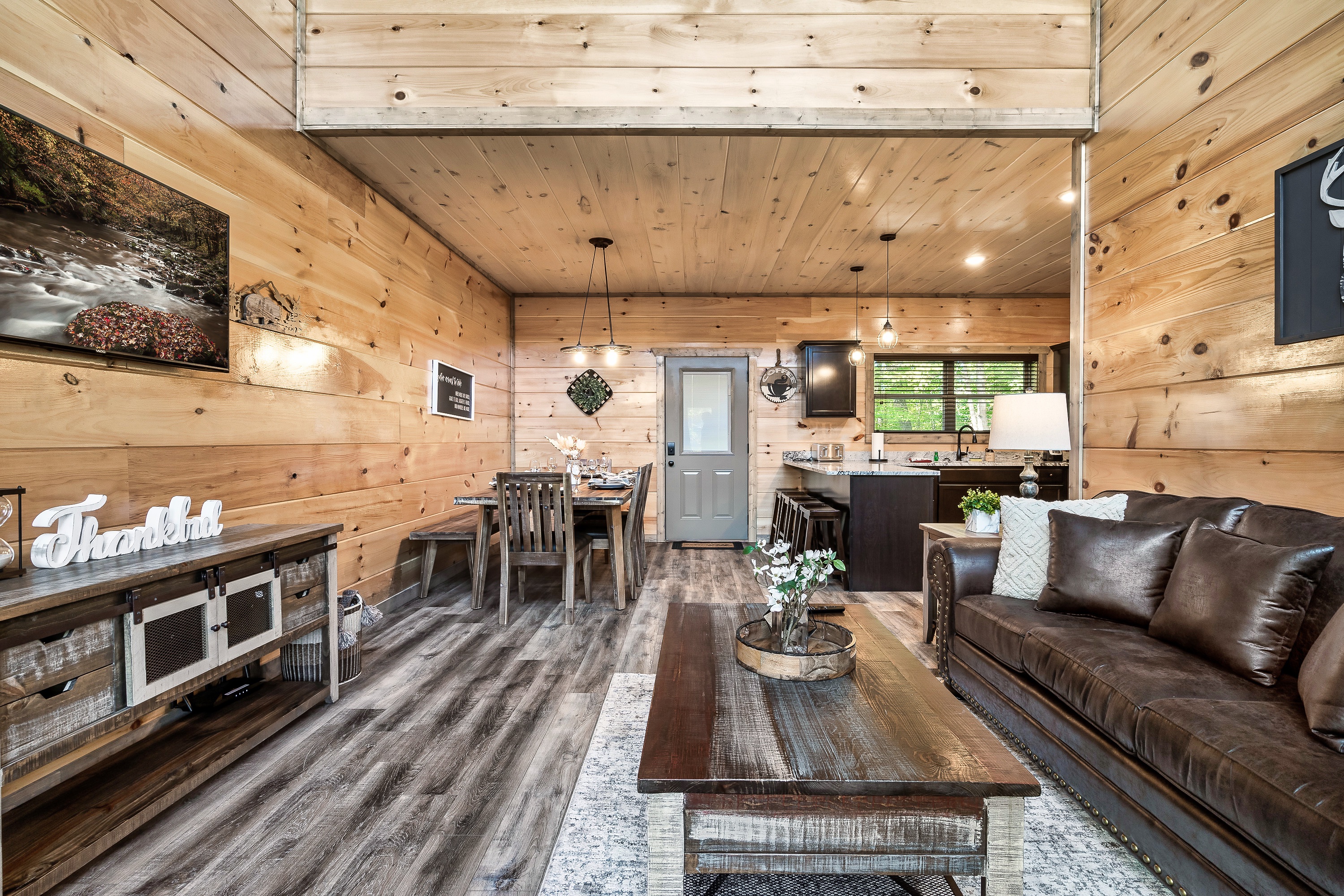 The open-concept living, dining, and kitchen area keeps everyone connected.