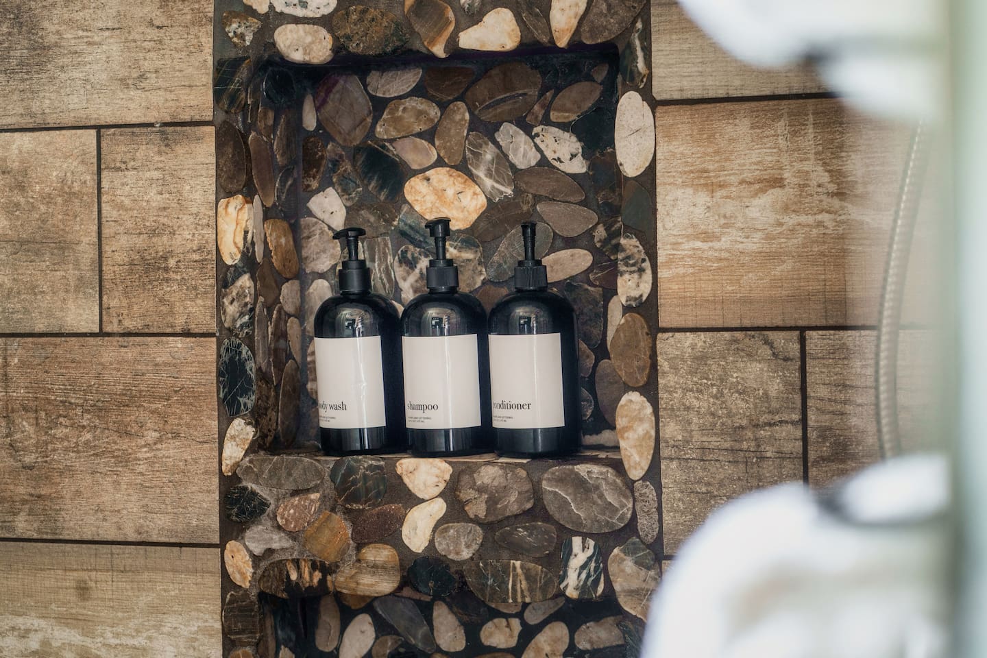 Shampoo, Conditioner and Body Wash provided