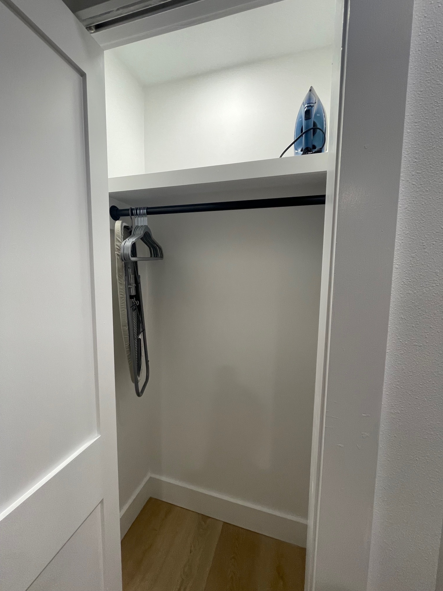 iron and board in closet for a night out