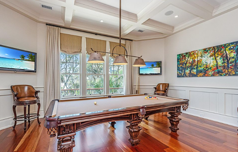 Full Size Pool Table in Bar Room